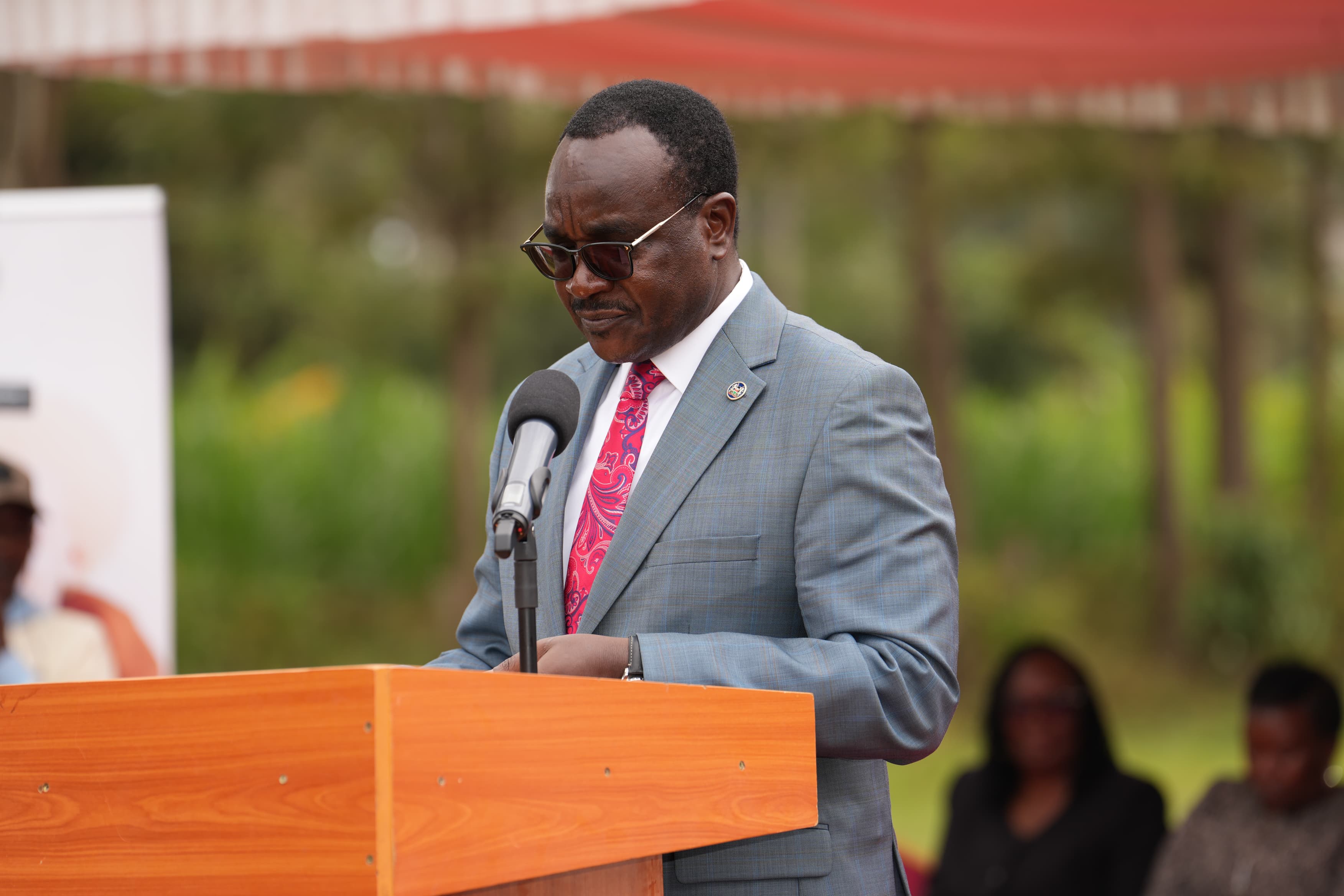 CS Julius Migos Ogamba speaking at Thika School for the Visually Impaired